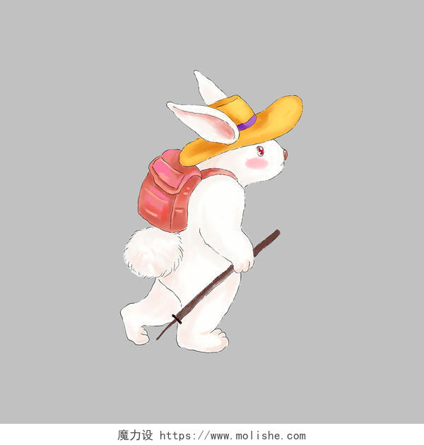 卡通小兔子可爱兔子兔子元素兔子胡萝卜小白兔元素